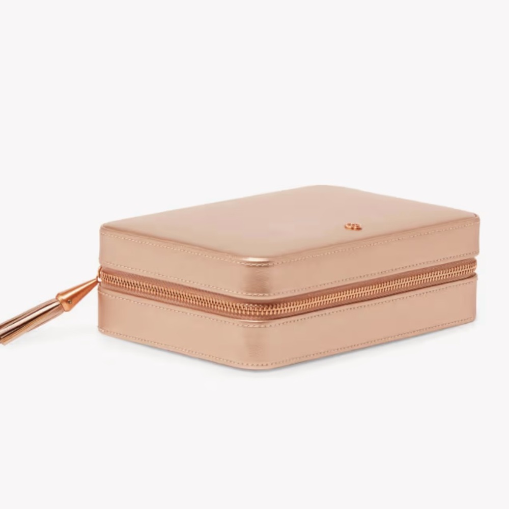 NWT Kendra Scott Medium Travel Jewelry Case in Rose Gold